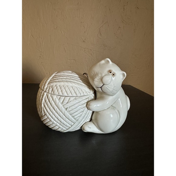 1977 Vintage Fitz And Floyd "Cat Snip" Yarn Holder, scissor holder, sewing - Picture 1 of 5